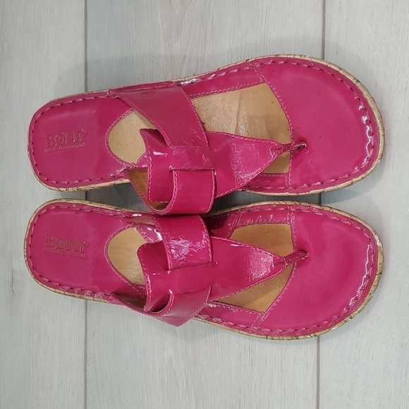 Born Big Girls Youth Cork Wedge Sandals shoes sz 4 - Picture 4 of 13